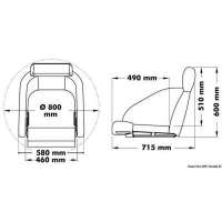 Sedile anatomico imbottito con flip up H54