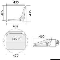 Sedile con schienale ribaltabile e imbottitura sfilabile