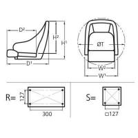 Sedile FIRST MATE pieghevole versione deluxe, bianco con cucitura blu scura