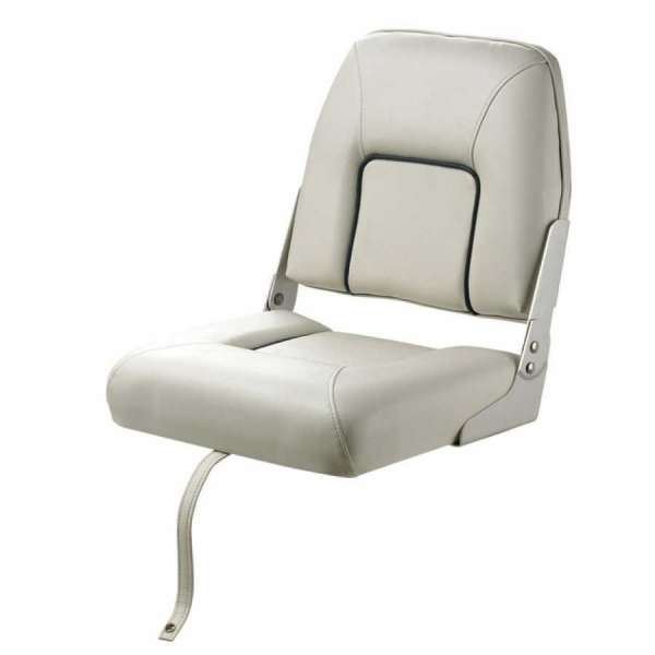 Sedile FIRST MATE pieghevole versione deluxe, bianco con cucitura blu scura