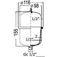 Serbatoio di espansione universale per autoclavi e scalda bagni