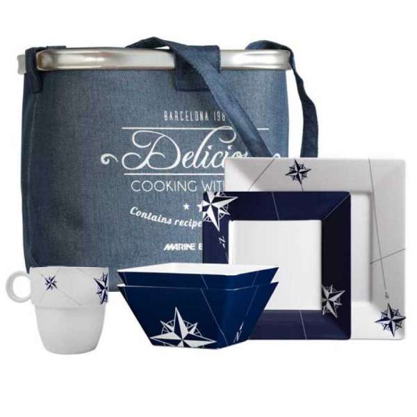 Set stoviglie melamina quadrato 6 persone Marine Business NORTHWIND