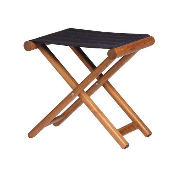 Sgabello pieghevole in Teak colore Blu