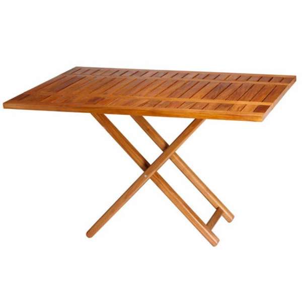 Tavolo  rettangolare di teak doppio
