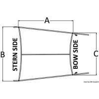Tendalino con bracci telescopici per T-Top, tettucci rigidi, tetti Flying bridge