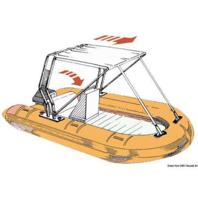 Tendalino telescopico per Roll-Bar in tubo inox o vetroresina