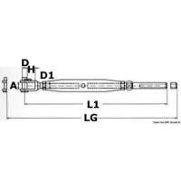 Tenditore con forcella fissa e terminale a pressare