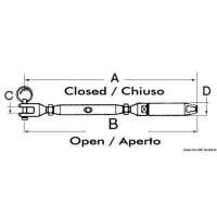Tenditore con incorporato terminale con brugole inox