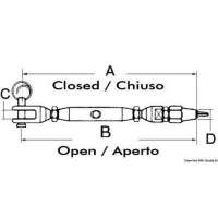 Tenditore tornito con incorporato terminale per cavo Parafil