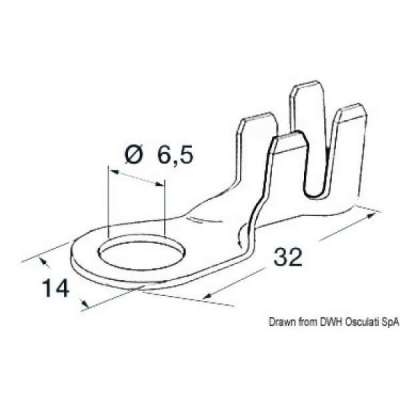 Terminale ad occhiello in rame zincato