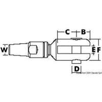 Terminale LEWMAR in acciaio inox 316 a forcella