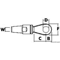 Terminale LEWMAR in acciaio inox 316 ad occhio