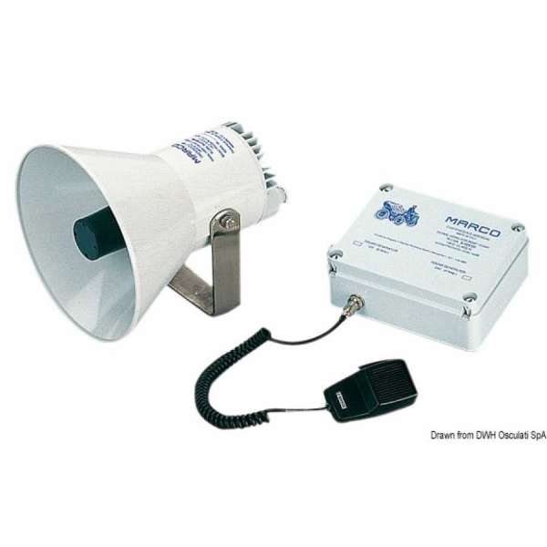 Tromba MARCO elettronica con amplificatore per imbarcazioni dai 12 ai 20 metri