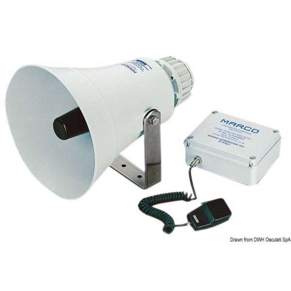 Tromba MARCO elettronica con amplificatore per imbarcazioni dai 20 ai 75 metri