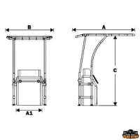T-Top in alluminio verniciato bianco