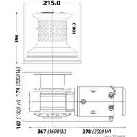 Verricello LEWMAR Capstan C4 (1600 W) e Capstan C5 (2000 W)
